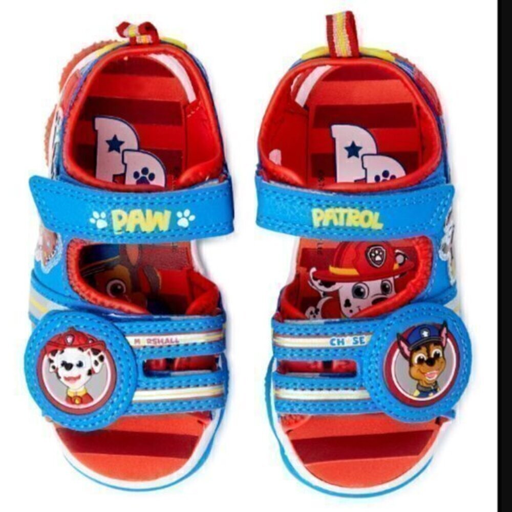 Paw Patrol sandals toddler size 8 Marshall and Chase Hook and Loop straps